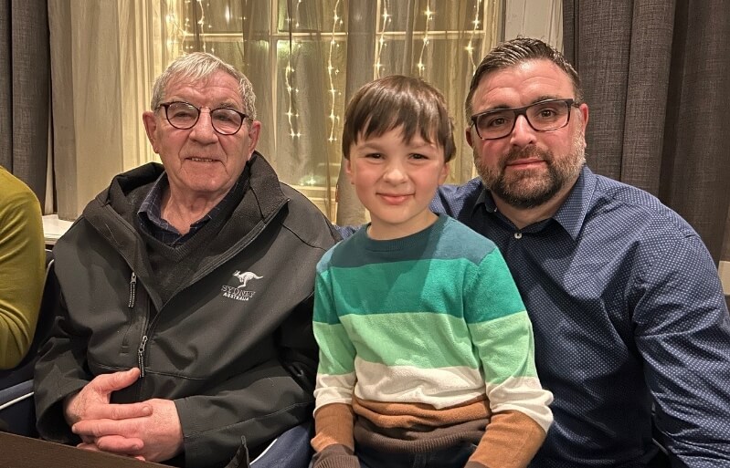 Coen with dad and grandad